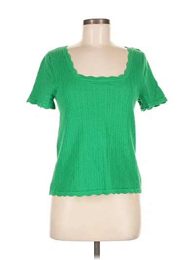 Pre-owned Sam & Jess Short Sleeve Top Green Square Neckline Tops