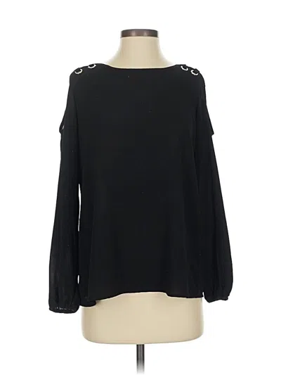 Papermoon Long Sleeve Top Black Cold Shoulder Neckline Tops In Black