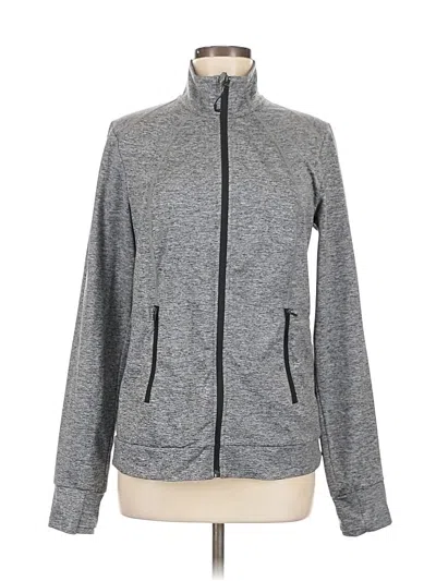 Pre-owned Zella Track Jacket In Gray