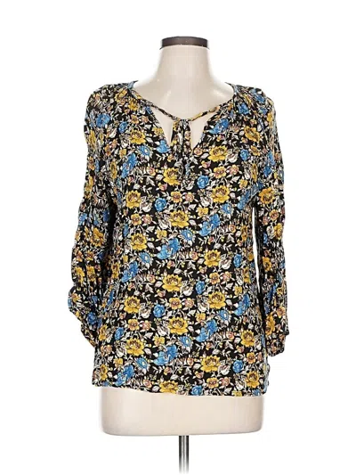 Pre-owned Karen Kane 3/4 Sleeve Blouse In Blue
