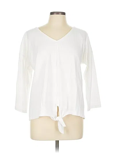 Pre-owned Talbots 3/4 Sleeve T-shirt In White
