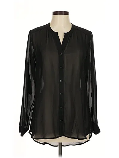 Pre-owned G By Giuliana Rancic Long Sleeve Blouse In Black