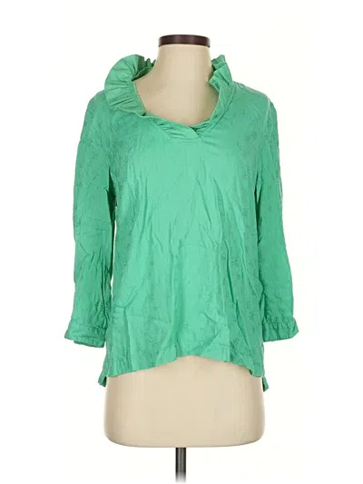 Pre-owned Crown & Ivy 3/4 Sleeve Blouse In Green