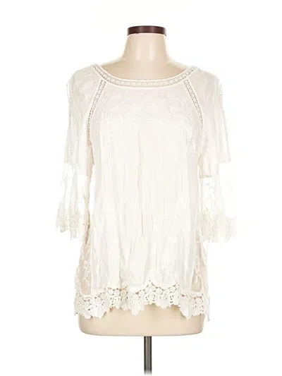 Pre-owned Kindred 3/4 Sleeve Blouse In White