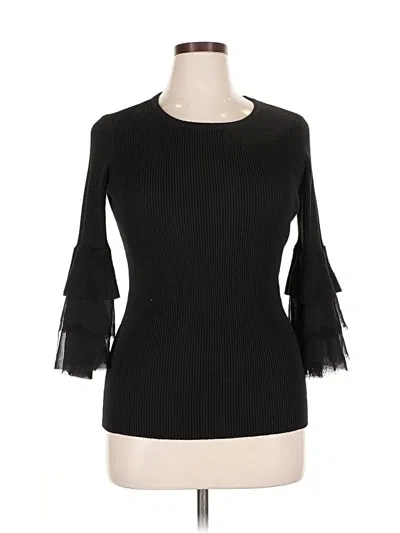 Pre-owned Design History 3/4 Sleeve Top Black Boatneck Tops