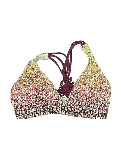 Pre-owned Athleta Swimsuit Top Burgundy Paisley Pattern Swimwear