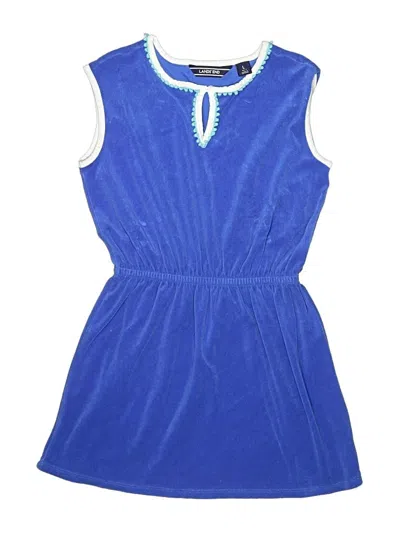 Pre-owned Lands' End Kids'  Dress In Blue