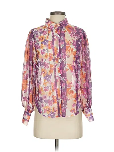 Pre-owned Easy Clothes Long Sleeve Blouse In Purple