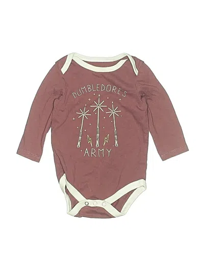 Pre-owned Harry Potter Babies' Long Sleeve Onesie In Burgundy