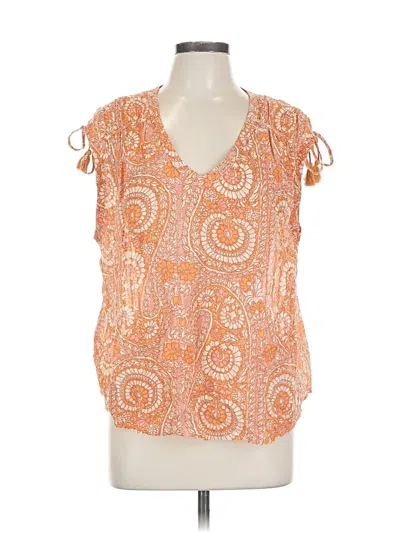 Pre-owned By Anthropologie Sleeveless Blouse In Orange