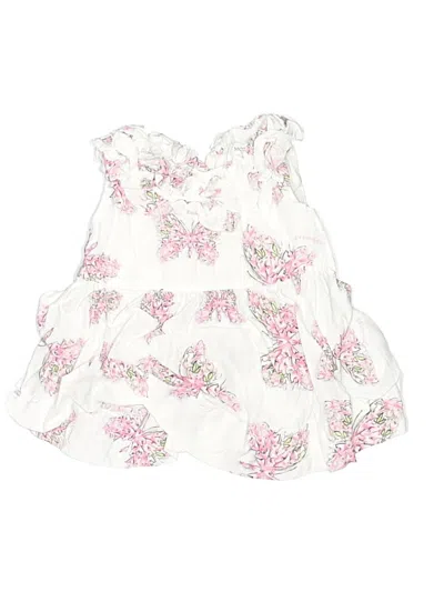 Pre-owned Monnalisa Kids' Sleeveless Blouse In White