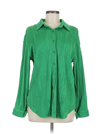 Pre-owned Unbranded Long Sleeve Blouse In Green