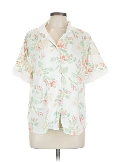 Pre-owned Flora Nikrooz Short Sleeve Blouse In White