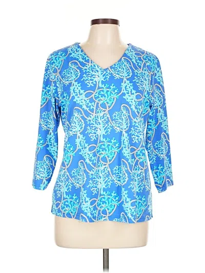 Pre-owned Anthony's Resort Wear 3/4 Sleeve T-shirt In Blue