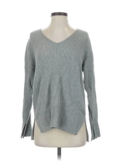 Pre-owned Abercrombie & Fitch Long Sleeve Top Gray V Neck Tops