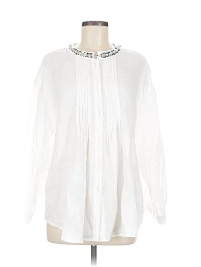Pre-owned Unbranded 3/4 Sleeve Blouse In White