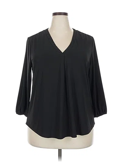 Pre-owned Two By Vince Camuto 3/4 Sleeve Blouse In Black