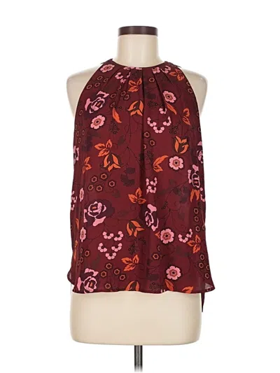 Pre-owned Carolina Belle Sleeveless Blouse In Burgundy