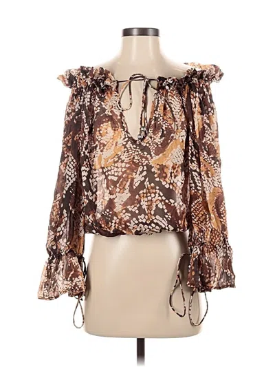 Jen's Pirate Booty 3/4 Sleeve Blouse In Brown