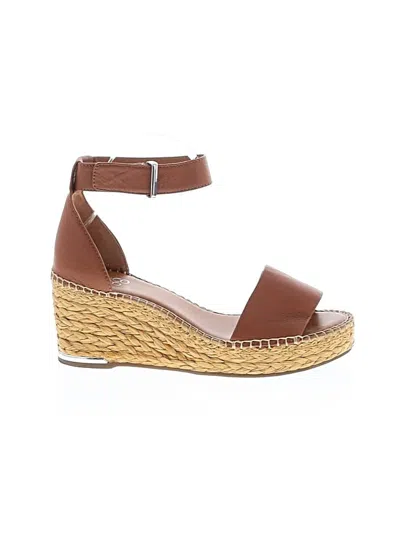 Pre-owned Franco Sarto Wedges In Brown