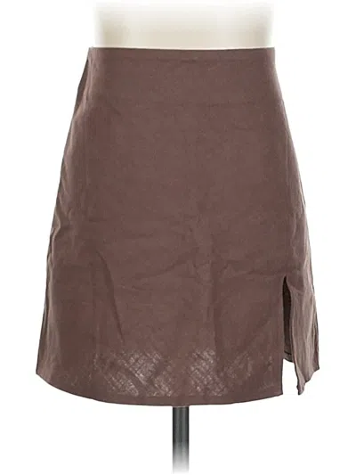 Pre-owned Princess Polly Faux Leather Skirt In Brown