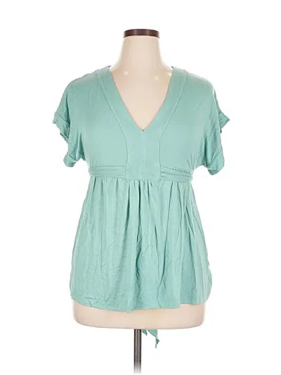 Pre-owned Banana Republic Factory Store Short Sleeve Blouse In Blue