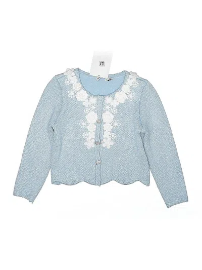 Pre-owned Self-portrait Kids' Cardigan Sweater In Blue
