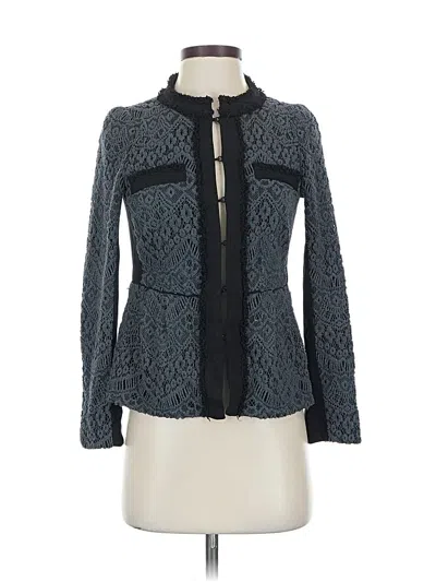 Pre-owned Nanette Lepore Long Sleeve Top Gray Keyhole Neckline Tops