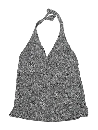 Pre-owned Profile By Gottex Swimsuit Top Gray Tweed Pattern Swimwear