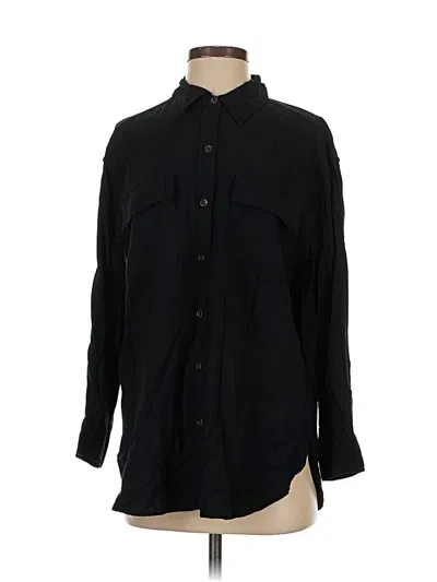 Pre-owned Banana Republic Factory Store Long Sleeve Button Down Shirt In Black