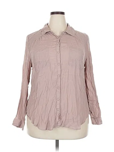 Pre-owned Torrid Long Sleeve Button Down Shirt In Pink