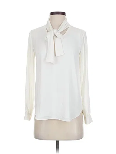 Pre-owned Ann Taylor Long Sleeve Blouse In White