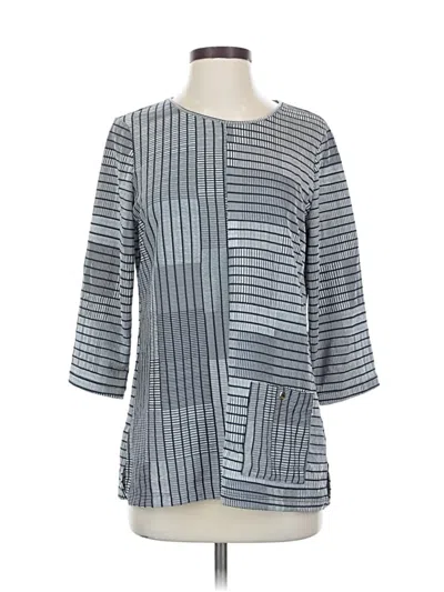 Pre-owned Chico's 3/4 Sleeve Blouse In Gray