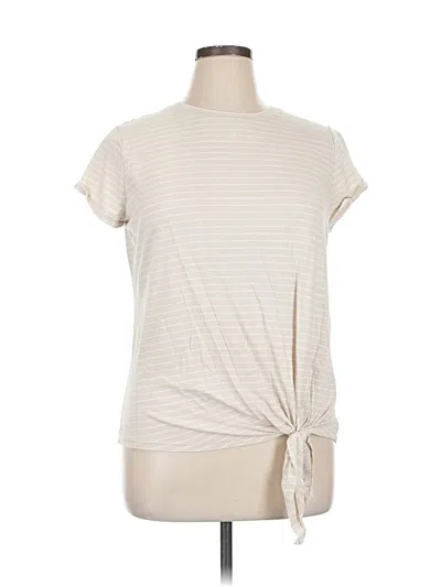 Pre-owned Simply Vera Vera Wang Short Sleeve Top Ivory Cowl Neck Tops In White