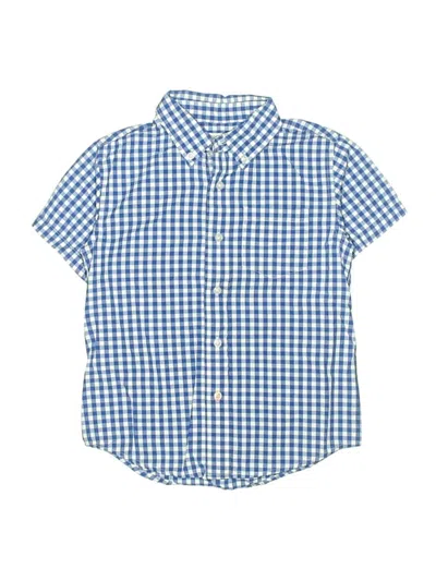 Pre-owned Crewcuts Kids' Short Sleeve Button Down Shirt In Blue