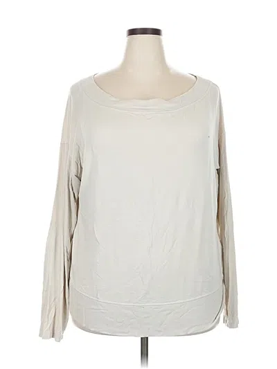 Pre-owned Athleta 3/4 Sleeve T-shirt In White