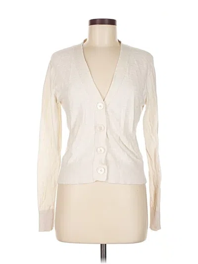 Pre-owned J.crew Factory Store Long Sleeve Top Ivory Plunge Neckline Tops In White