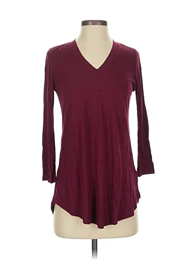 Pre-owned Papermoon 3/4 Sleeve T-shirt In Burgundy