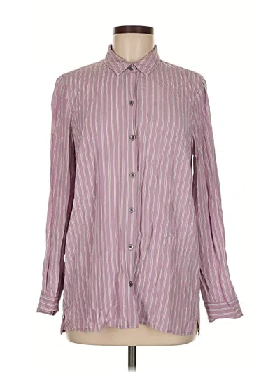 Pre-owned Jjill Long Sleeve Button Down Shirt In Pink
