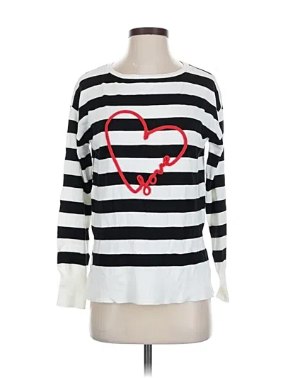 Pre-owned Marled By Reunited Long Sleeve Top White Boatneck Tops