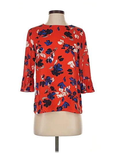Pre-owned Banana Republic Factory Store 3/4 Sleeve Blouse In Orange