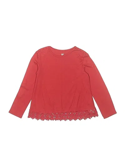 Pre-owned Gap Kids' Long Sleeve Top Red Ruffles Neckline Tops