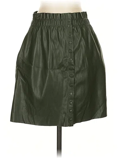Pre-owned Zara Faux Leather Skirt In Green