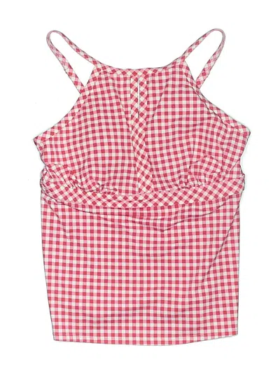 Pre-owned Draper James Swimsuit Top Red Checkered/gingham Pattern Swimwear