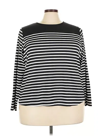 Pre-owned Lands' End 3/4 Sleeve T-shirt In Black