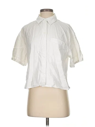 Pre-owned Abercrombie & Fitch Short Sleeve Blouse In White