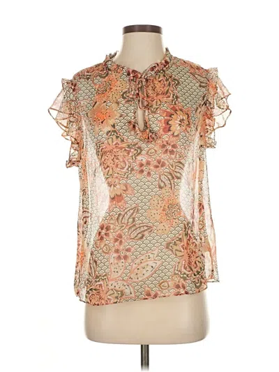 Pre-owned Misa Short Sleeve Blouse In Orange