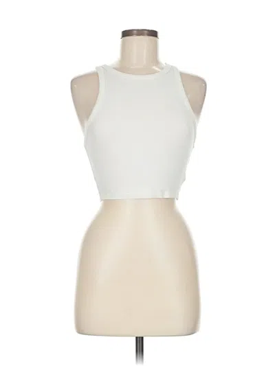 Pre-owned Zara Tank Top Ivory Halter Neckline Tops In White