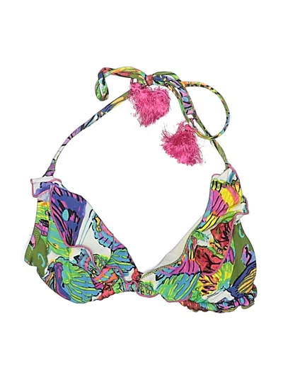 Pre-owned Nanette Lepore Swimsuit Top Purple Paisley Pattern Swimwear