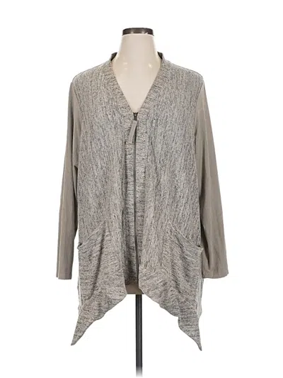 Pre-owned Logo By Lori Goldstein Cardigan Sweater In Gray